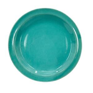 vintage heavy & large 12.5" turquoise blue Round Platter plate serveware